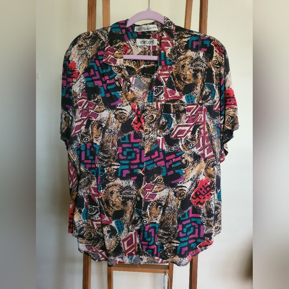vintage Excent multicolored button-up